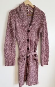 Anthropologie Moth long belted knit sweater